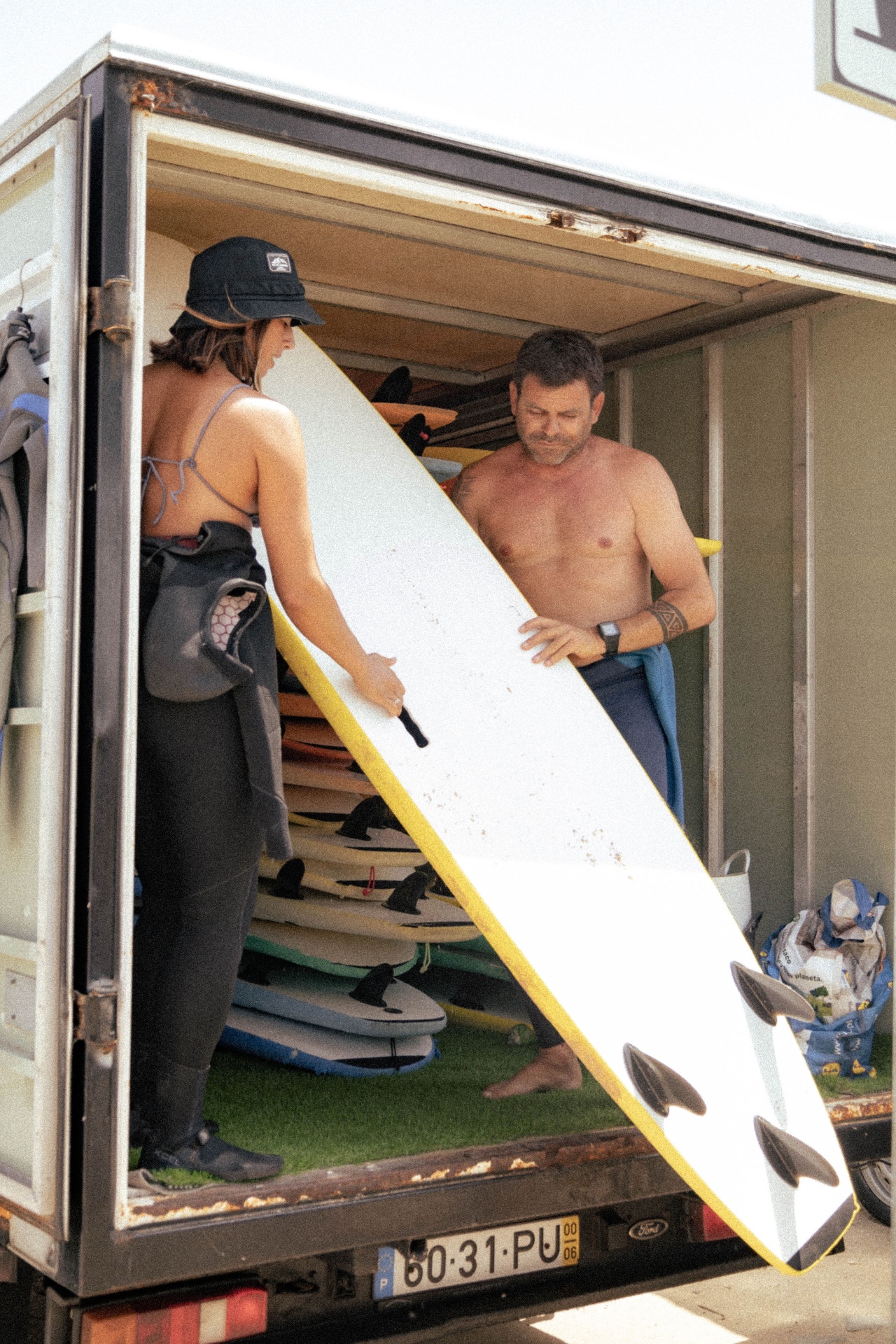 Surfboard rental van in Ericeira